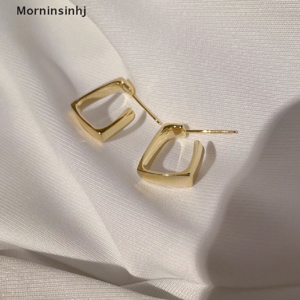 Mornin Baru Fashion Wanita Anti Karat Glossy Stud Earrings Temperamen Wanita Anting Persegi Pesta Hadiah Ulang Tahun Perhiasan id