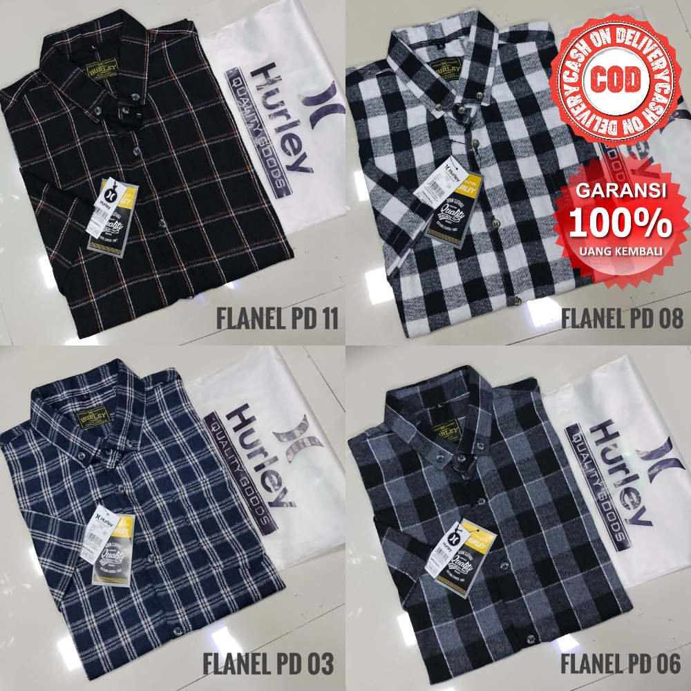 PROMO COD Kemeja Flanel Pria Lengan Pendek Kemeja Kotak Kotak Pria Lengan Pendek Kemeja Flanel Lenga