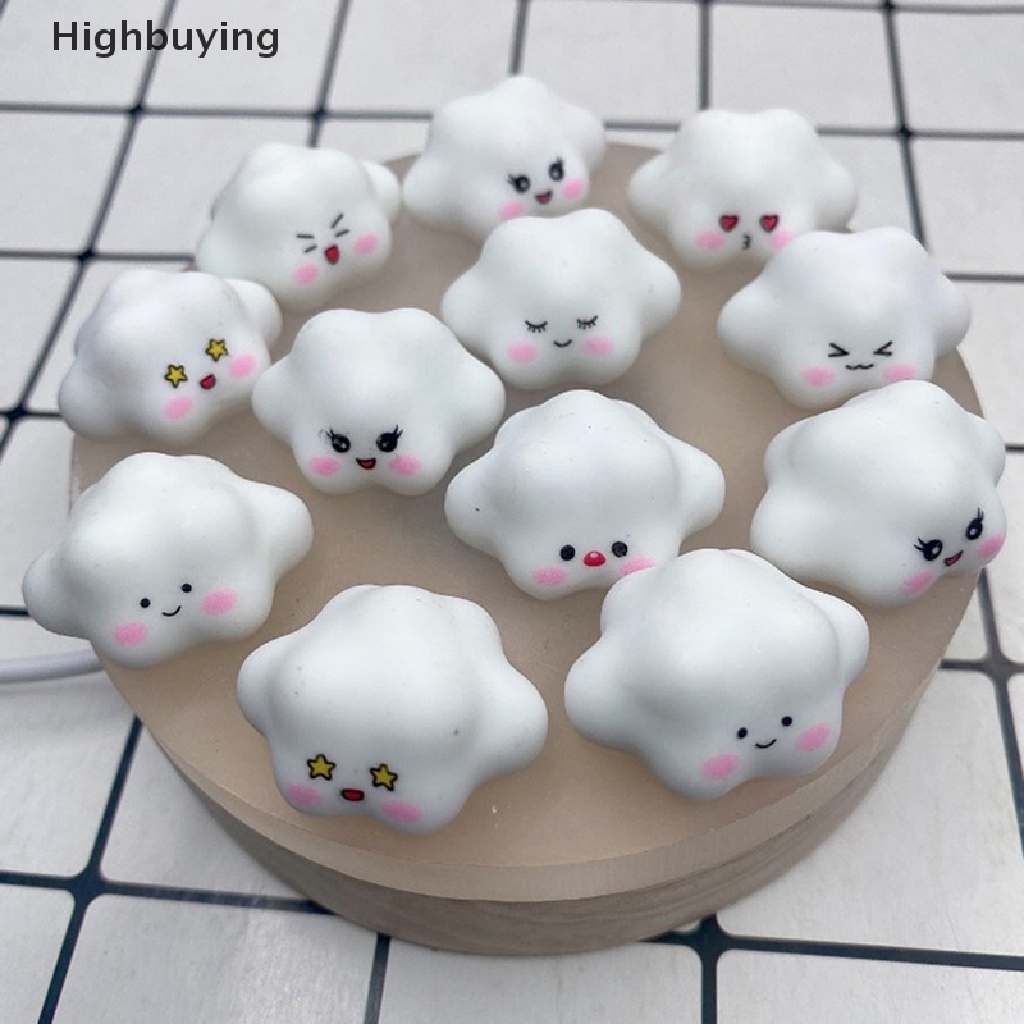 Hbid 3pcs Resin Miniatur Simulasi Indah Bercahaya Makaron Awan diy Kasus Ponsel Gantungan Kunci Liontin Jepit Rambut Bahan Hias Glory