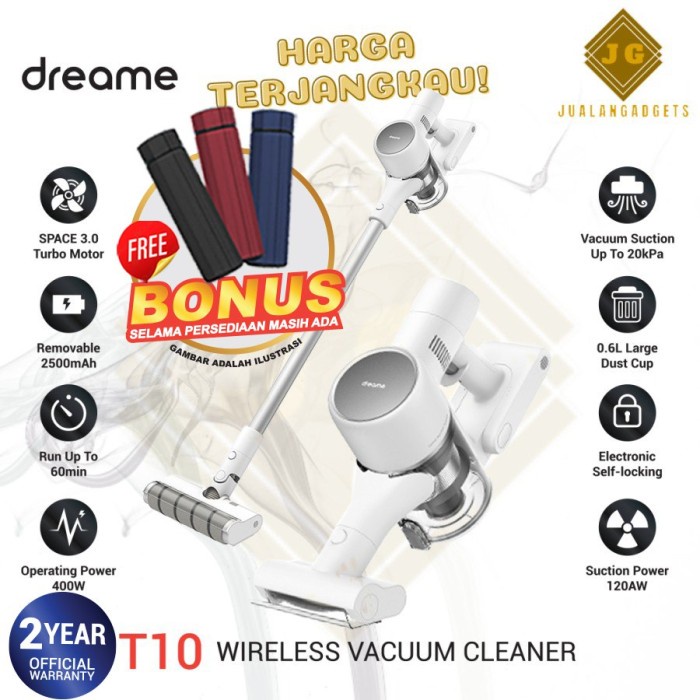 Terlaris  Dreame T10 Vacuum Cleaner 20KPa Cordless Penyedot Debu - Garansi Resmi - Dreame T10