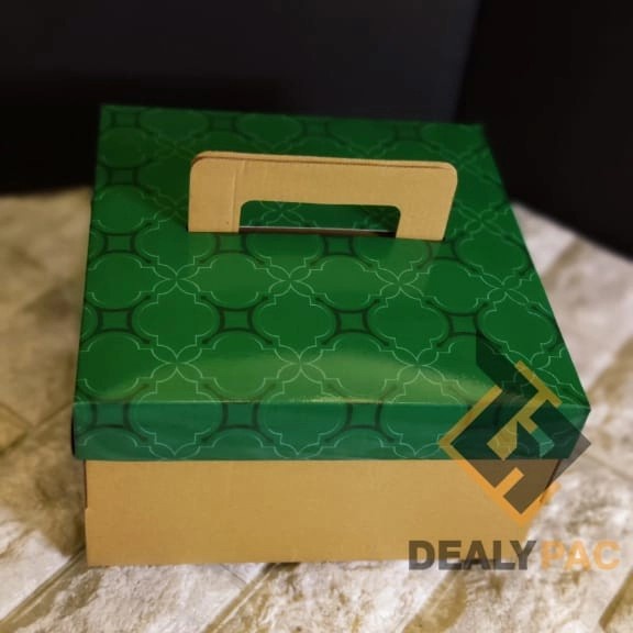 

⭐BISA COD⭐ Box Tenteng Tutup Hijau uk 22x22x12cm - (per 6pcs)