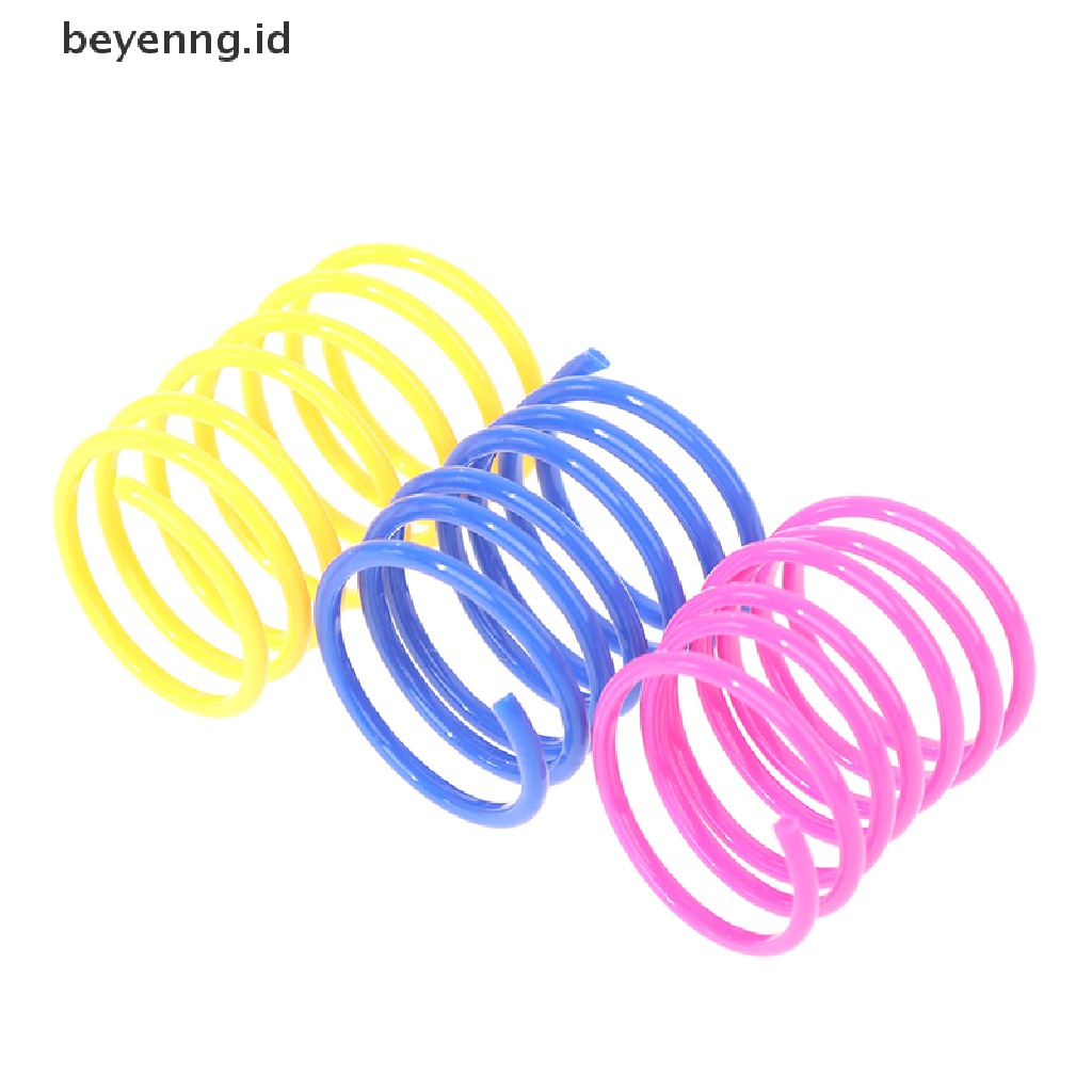 Beyen 4Pcs Cat Spring Toy Plastic Colorful Coil Spiral Springs Pet Interactive Toys ID