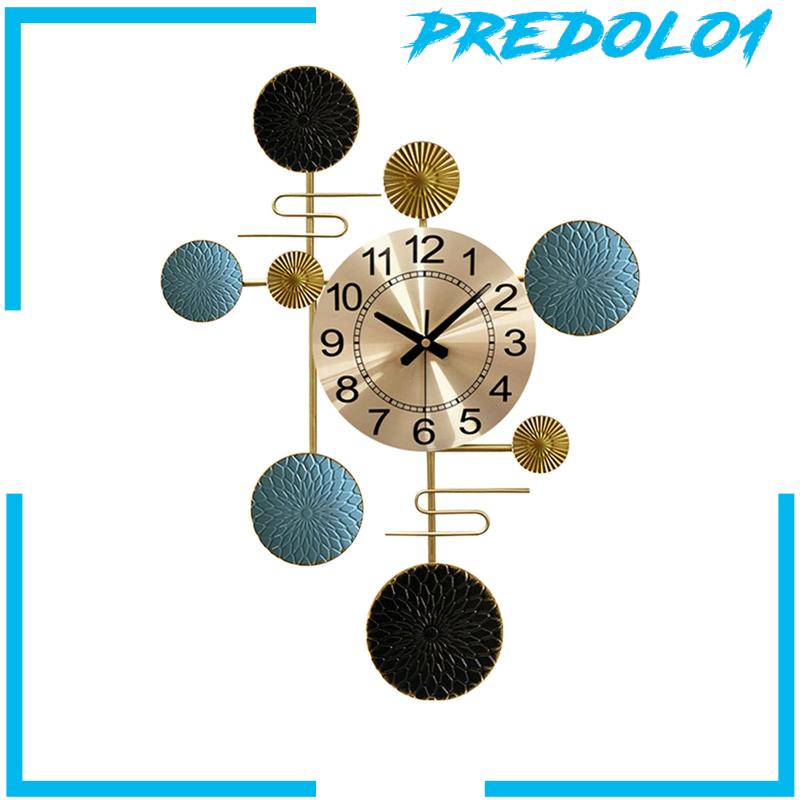 [Predolo1] Metal Wall Clock Silent Hanging Clocks for Living Room Farmhouse Bedroom