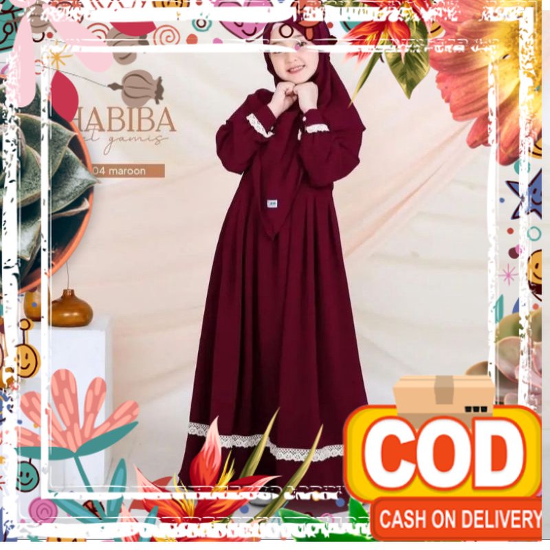 Gamis Anak Perempuan Tanggung Umur 7 8 9 10 12 13 14 15 Tahun Hanum Syar'i Kids Matt Shakila Terbaru