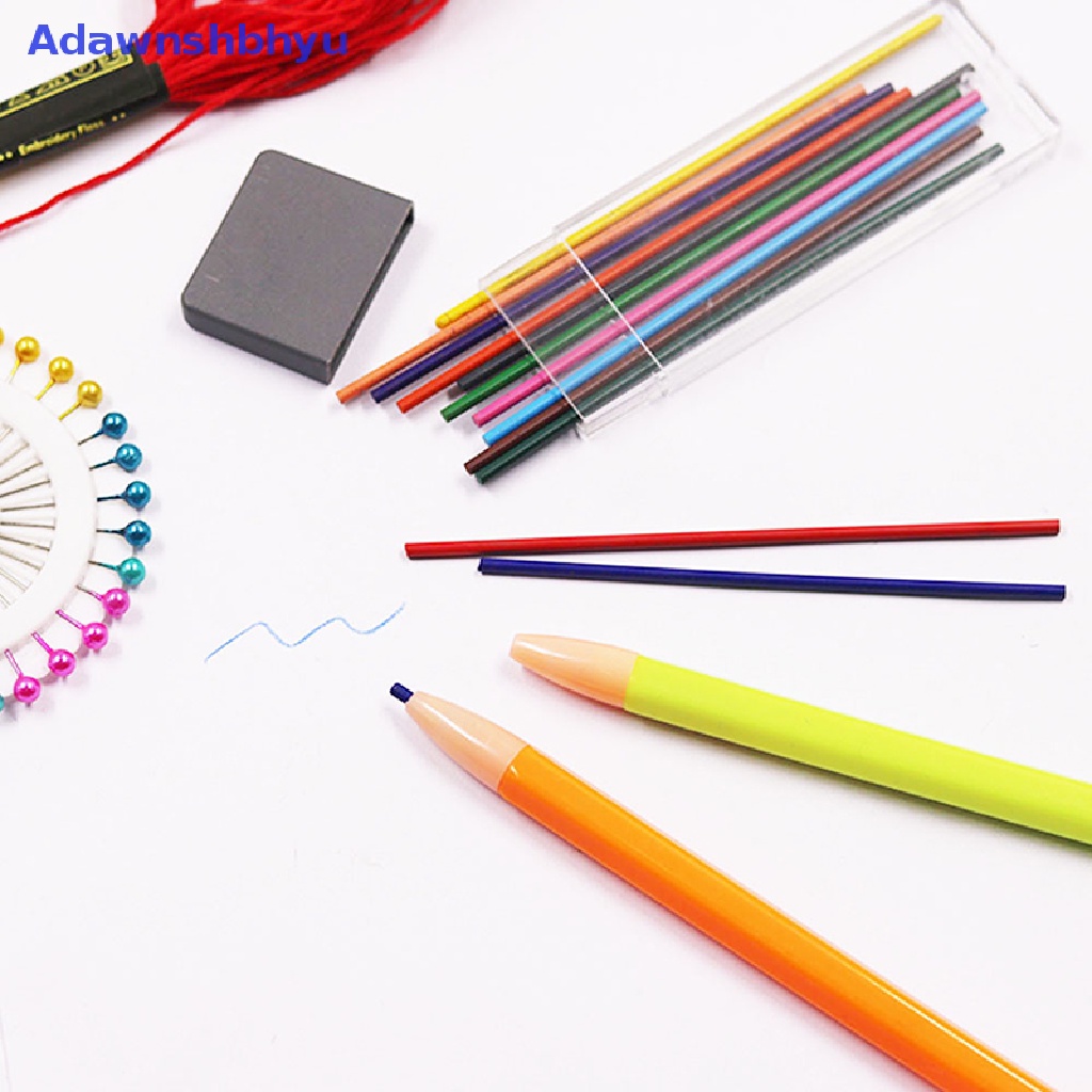 Adhyu Tailors Chalk Pencil Patchwork Fabric Marker Pen Dengan 12pcs Isi Ulang DIY Jahit ID