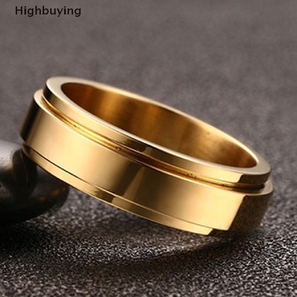 Hbid Baja Titanium Keren Sederhana Pria Cincin Hitam Emas Perak Poles Jari Cincin 3warna Hadiah Pernikahan Valene Hadiah Glory