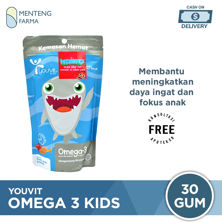 Youvit Omega 3 kids 30 Gummies - Multivitamin Omega 3 Untuk Anak