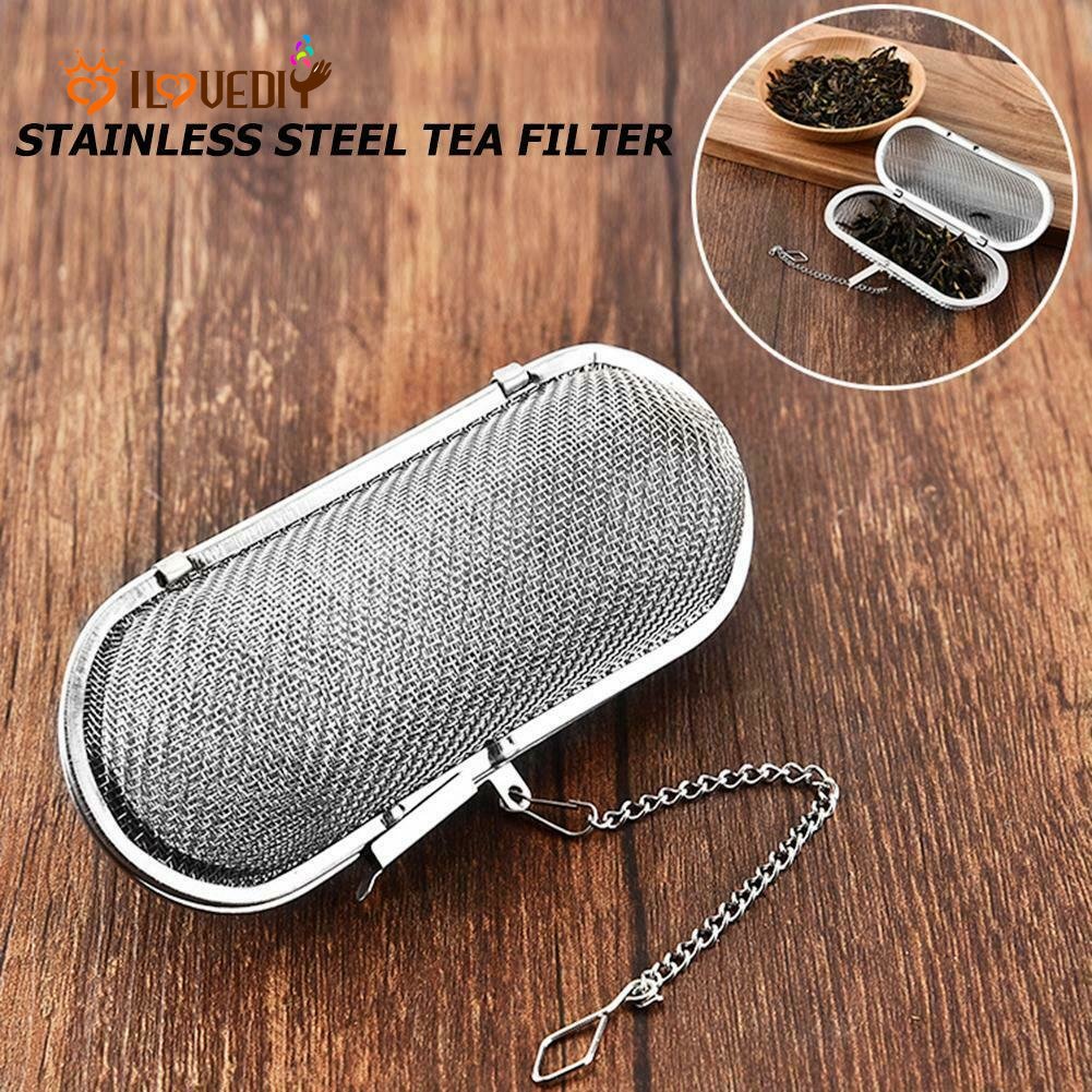 Hot Sale/Saringan Kopi Teh Jaring Stainless Steel/Mesh Tea Leaf Infuser Filter/Pengunci Saringan Teh Rempah Untuk Teko Alat Dapur