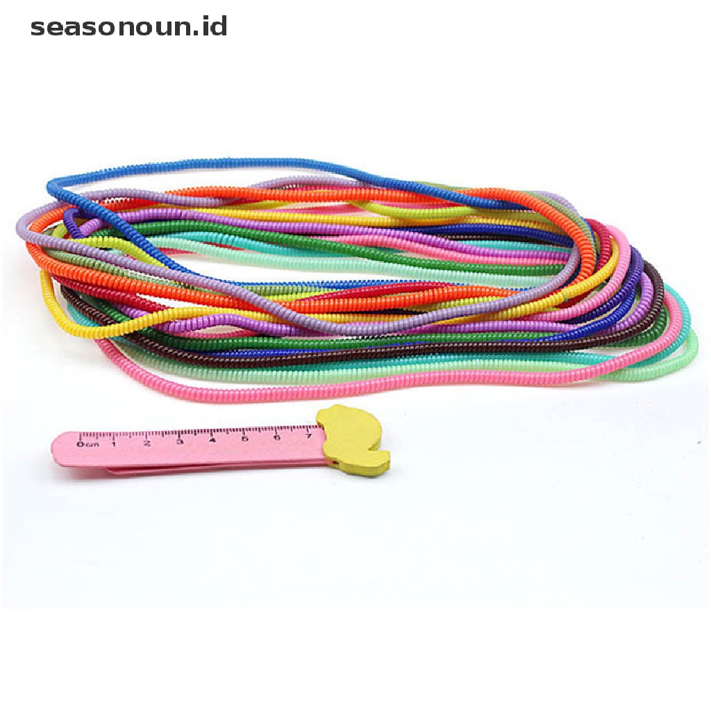 Seasonoun 10pcs Jalur Kabel Penutup Pelindung Pegas Untuk Telepon Kabel Cas Sinkronisasi Data USB.