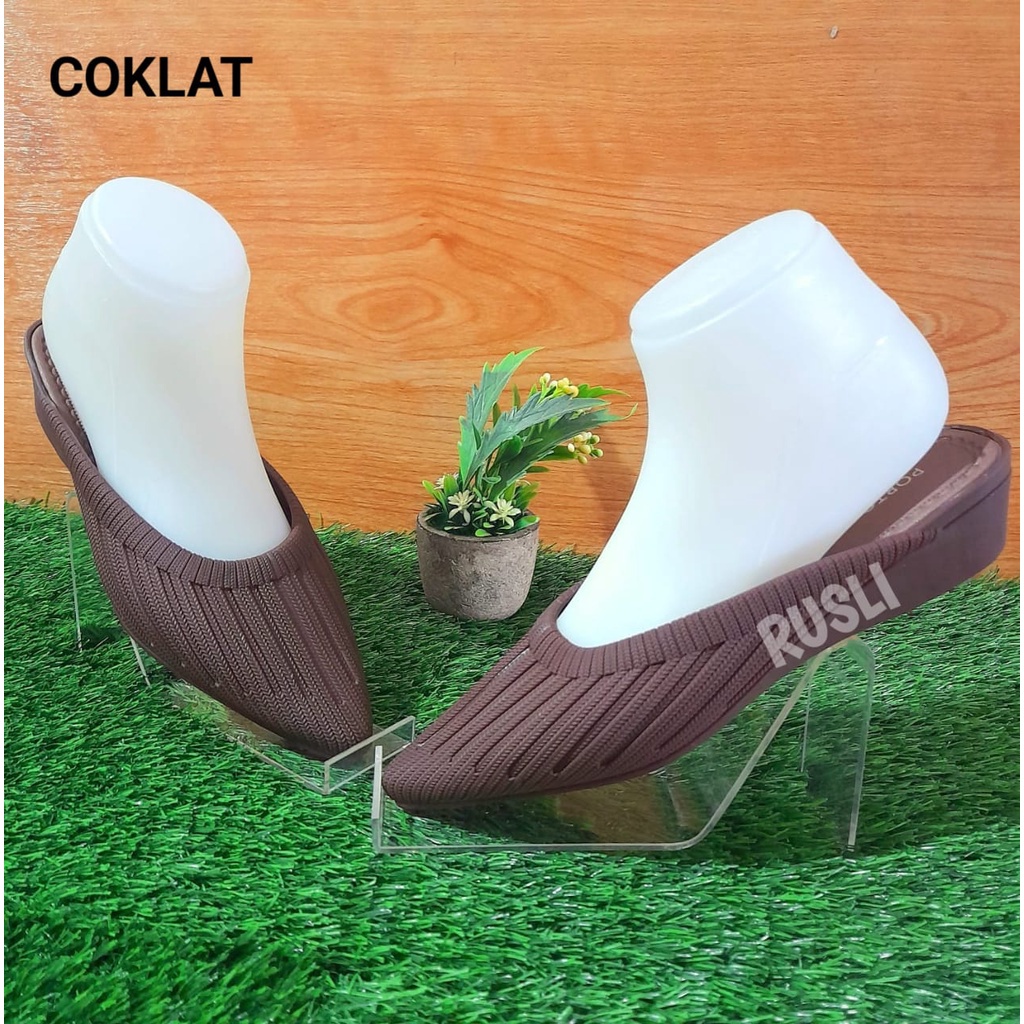 (COD) Sandal Selop Santai Wedges Jelly Wanita Porto DTA