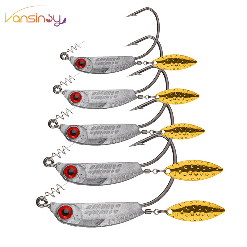 1pcs Kait Pancing 3g/5g/7g/10g/14g Weighted Fishing Hooks Bass Hooks Dengan Twistlock Offset Worm Hooks Untuk Air Tawar