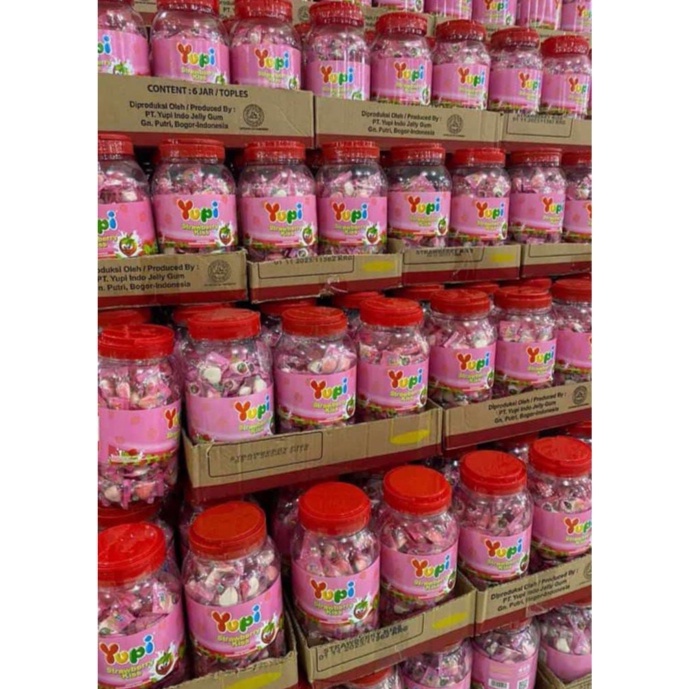 

YUPI TOPLES STRAWBERRY KISS LOVE 1 KARTON ISI 6 TOPLES @300gr