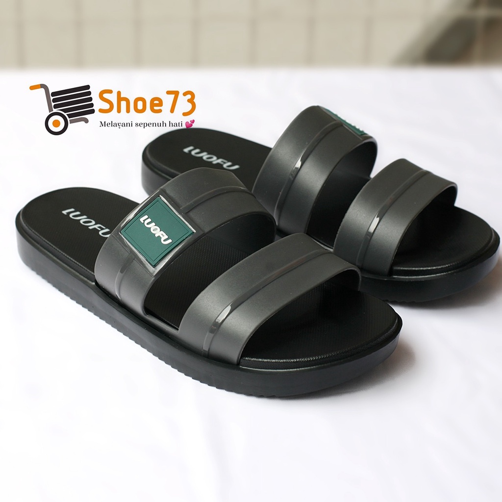 LUOFU E 6208 - SH6W SIZE 40-44 ORIGINAL l Sandal Selop ban 2 jelly pria l Sendal kokop cowok impor