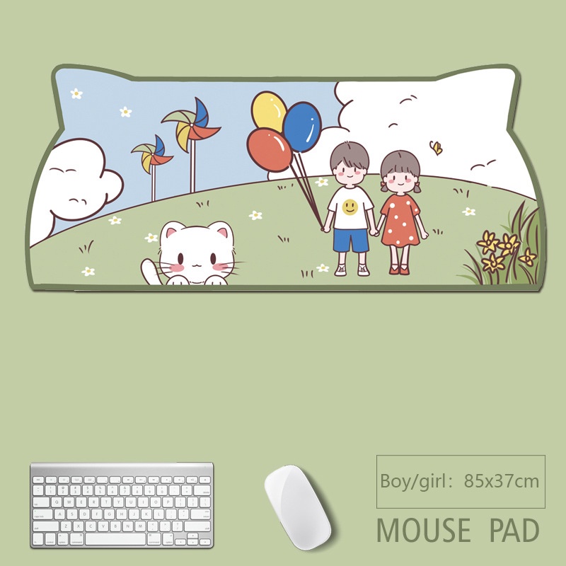 Kartun Animasi Mouse Pad Kecil Segar Non-slip Alas Meja Gaming Kantor Mouse Keyboard Pad