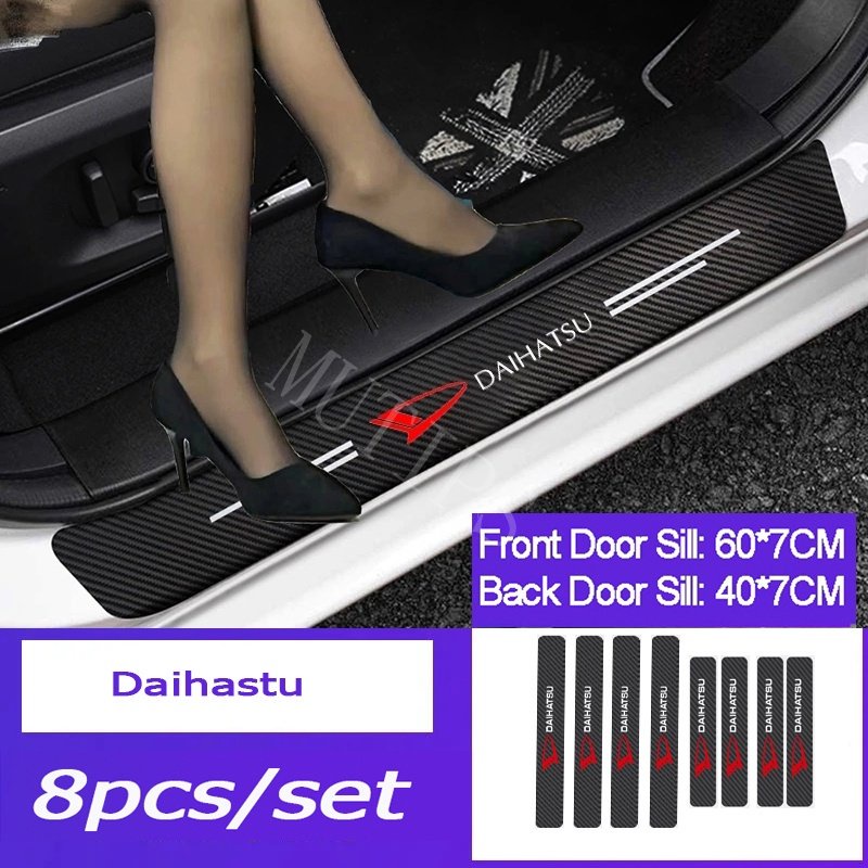 9Pcs Daihatsu Car Carbon Fiber Door Sill Protection Scratch Resistant Stickers For Ayla Ceria Classy Taft Rocky Taruna Sigra Xenia