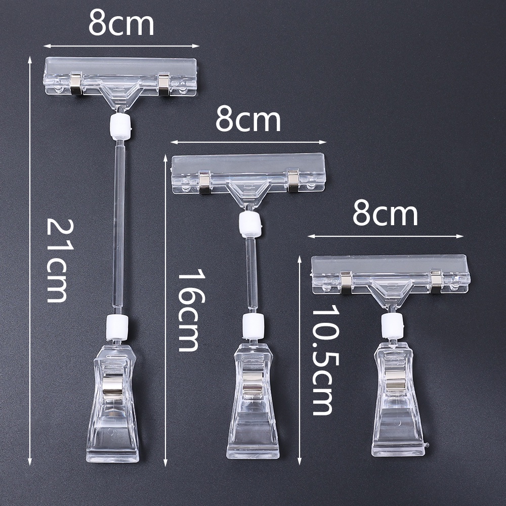 Klip Iklan POP Transparan Kualitas Bagus/Penjepit Rak Plastik Label Harga Display Stand/Bracket Supermarket Eceran Organizer Rumah