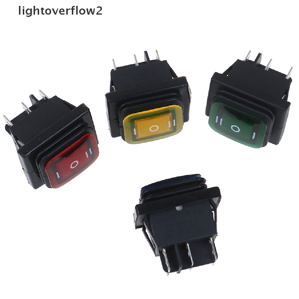 [lightoverflow2] 1pc 30A/250V 6Pin Saklar Rocker Toggle Perahu Otomatis Tahan Air Dengan LED 12V 220V [ID]
