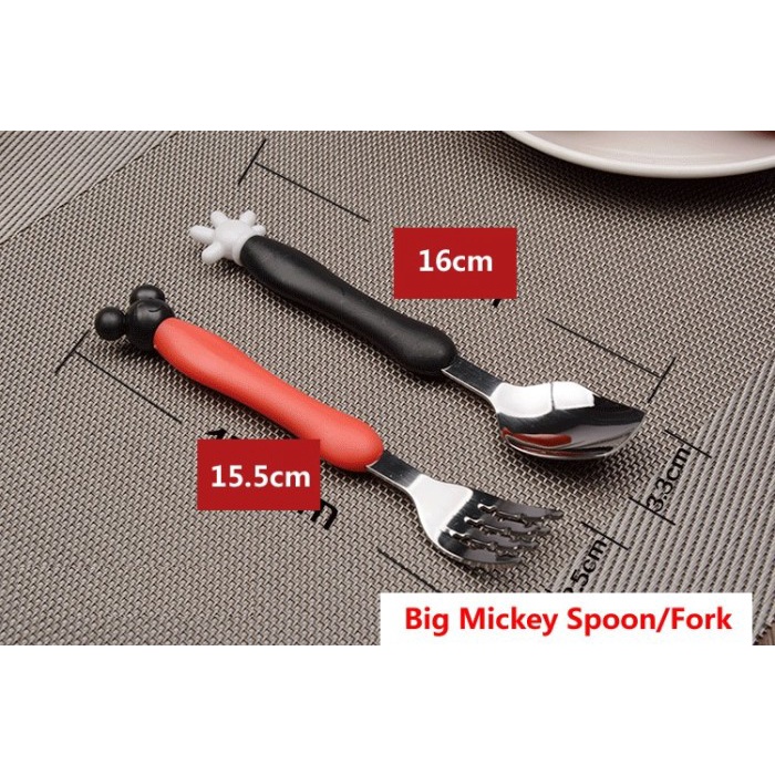 Set Sendok Garpu Perlengkapan Makan Anak Balita Stainless Mickey Besar