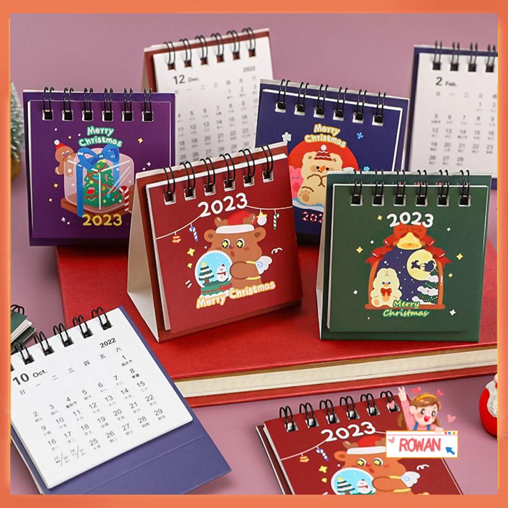 R-bunga Kartun Beruang Kalender2023Aksesoris Kantor Kalender Meja Lucu