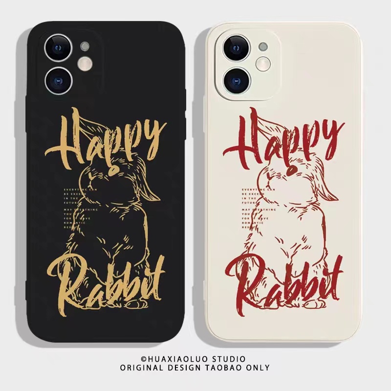 IPHONE Ins Pola Kelinci Cocok Untuk Iphone14 14pro 14plus 13 13pro 13prm iPhone12 7Plus 8Plus Xr XS 13 Pro Max Empat Sudut Casing Ponsel Tahan Guncangan