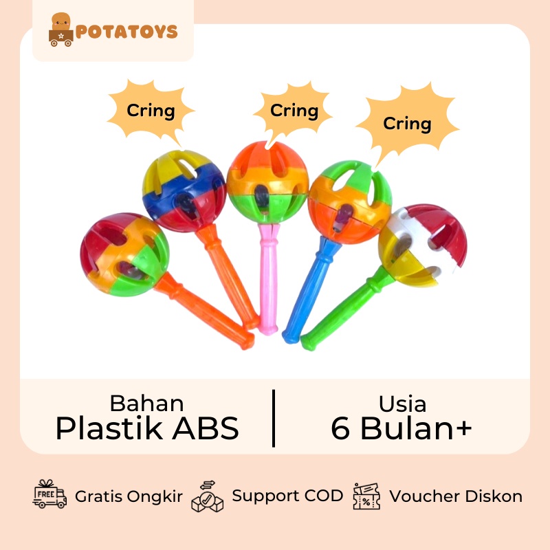 [ Potatoys ] Mainan Kecrekan Bayi / Kerincing Gagang / Mainan Edukasi Anak