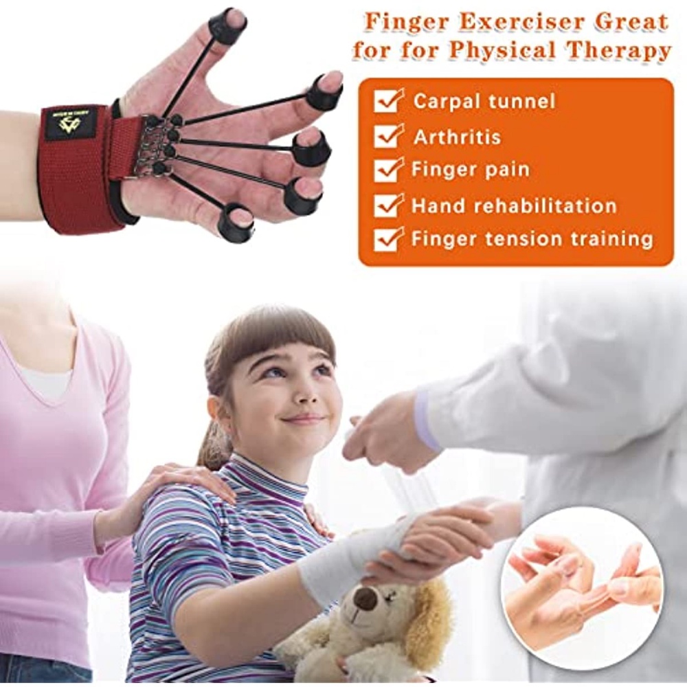 Salorie Finger Rehabilitasi Alat Pelatihan Peralatan Lima Jari Power Tangan Peregangan Kekuatan Berolahraga Jari