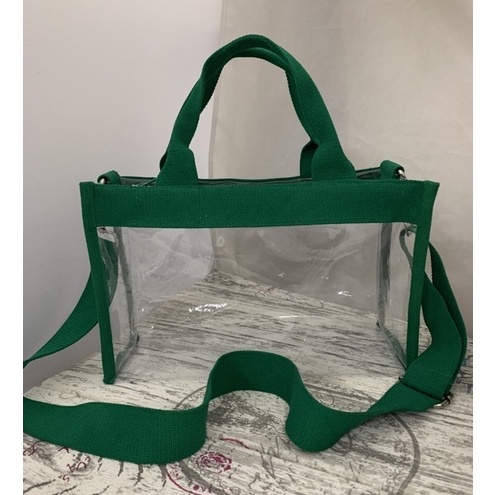 Tas Tote PVC Mika Transparan Dengan Resleting /Totebag Wanita Terbaru 2023 Fashion Korea /  Tas Bahu wanita