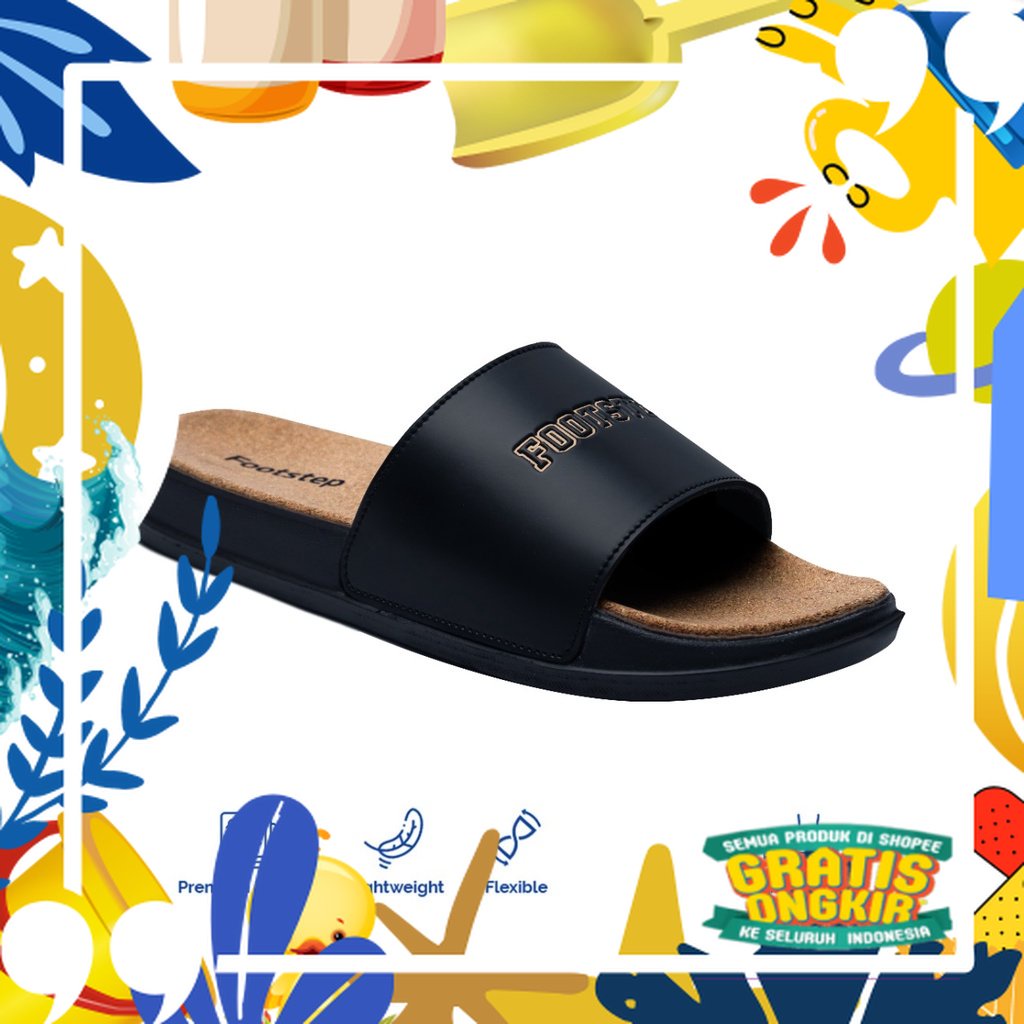 Footstep Footwear Sandal Pria Slide Shelby Gold Original Sandal/ merah putih biru polos
