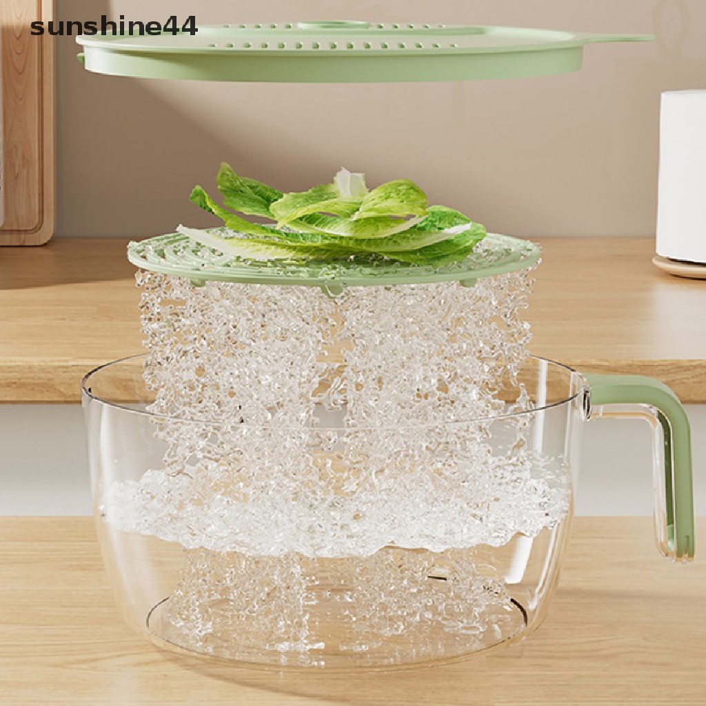 Sunshine Kitchen Drain Basket Bowl Tempat Cuci Beras Colander Basket Strainer Dengan Handle ID