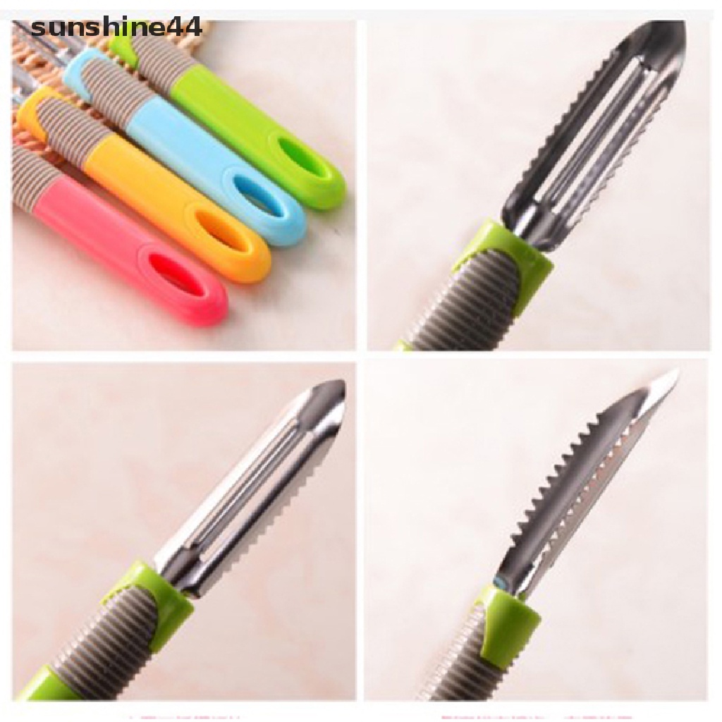 Sunshine Warna Random Kreatif Pengupas Buah Sayur Dapur Multi-Fungsi Fruit Tools ID