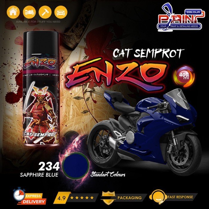 Cat Semprot ENZO 234 SAPPHIRE BLUE Bukan Samurai/Pylox Enzo Premium