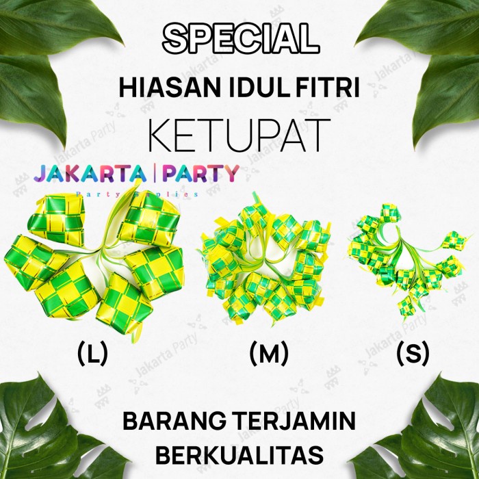 Ketupat Lebaran Besar 6 pcs / Hiasan Parcel Lebaran / Ketupat Pita