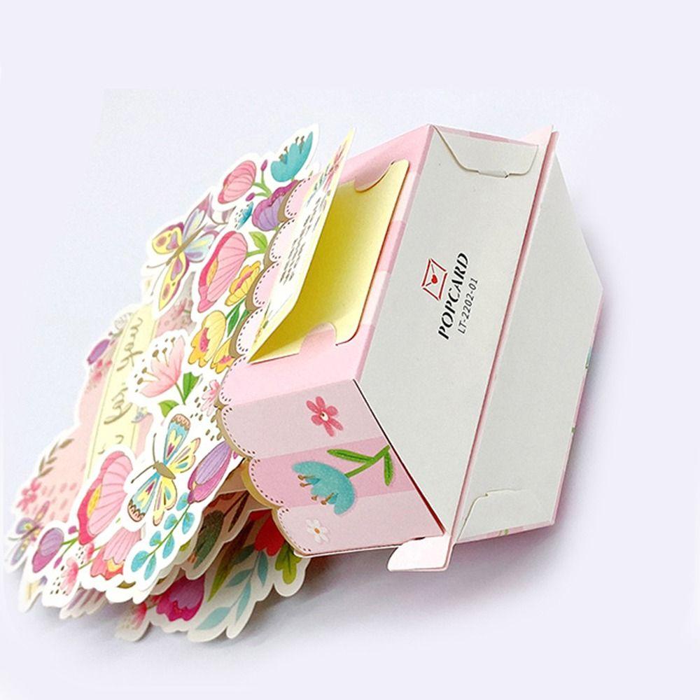 R-FLOWER Buket Pop Up Untuk Ulang Tahun Kartu 3D Rose Sunflower Happy Mother's Day