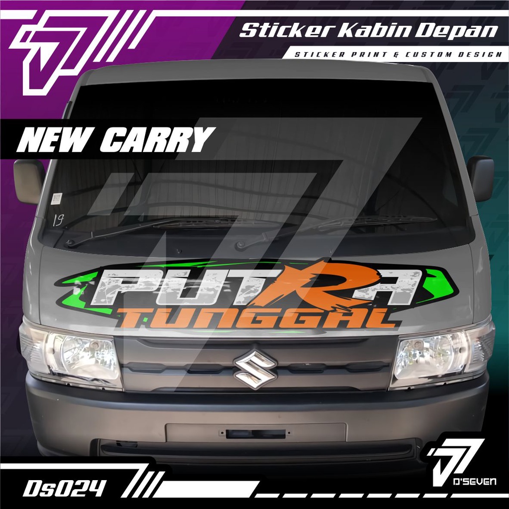 Stiker Decal Kabin Depan PUTRA TUNGGAL Custom NEW CARRY TAYO Full Laminasi Anti Gores, Anti Air dan 