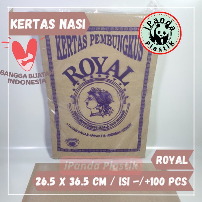 Kertas Nasi / Pembungkus Nasi Besar Royal - Uk. 36,5 x 27 cm