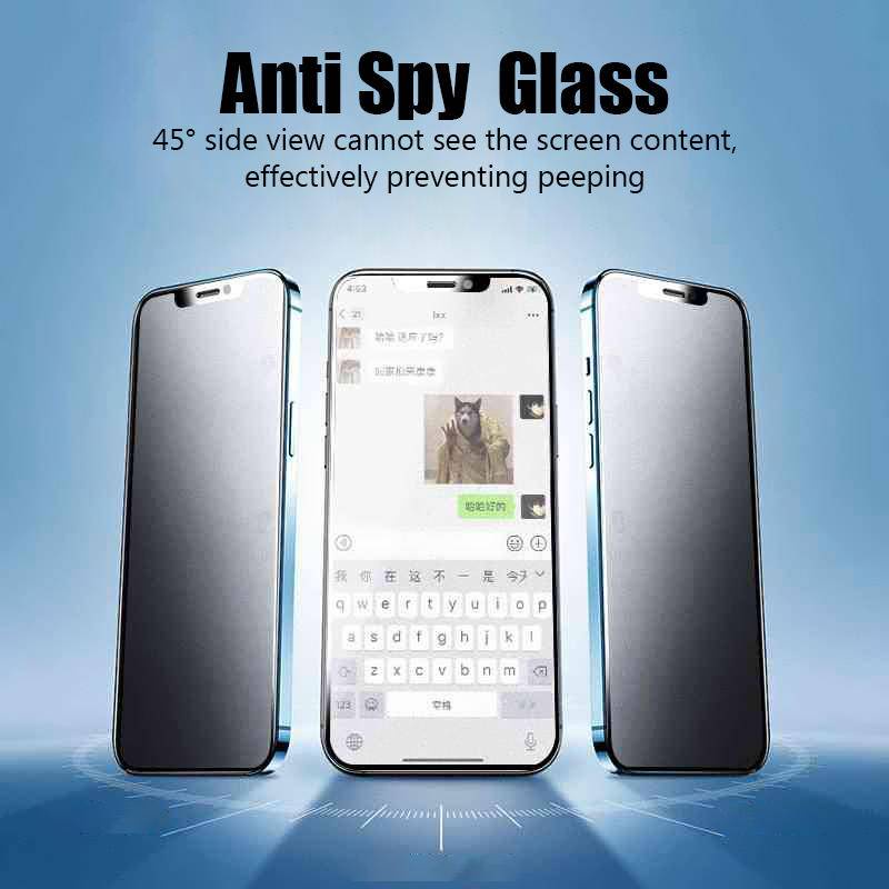 2pcs Pelindung Layar Anti Spy Untuk Iphone14 13 12 11 Pro MAX Plus Kaca Privasi Mini Untuk iPhone X XS MAX XR 7 8 6 6S Plus SE 2022 2020 14Plus 13Mini 12Mini Tempered Glass