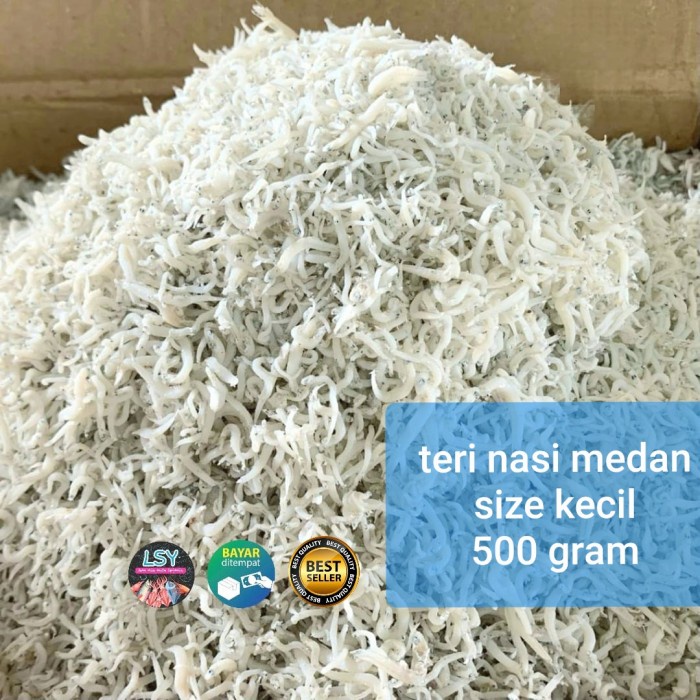 

[Ready Stock]-Cod/ ikan asin teri nasi medan size kecil 500 gram
