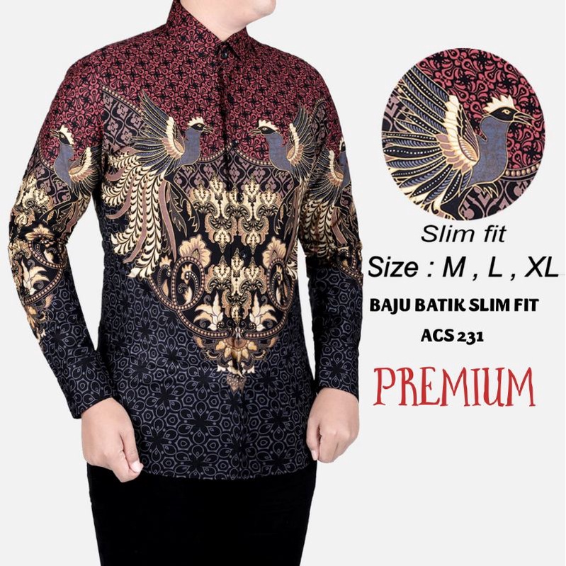 KEMEJA BATIK PRIA SLIM FIT BAJU BATIK PRIA SLIM FIT KATUN PREMIUM MODERN LBL316 PREMIUM KEMEJA BLD JAKARTA