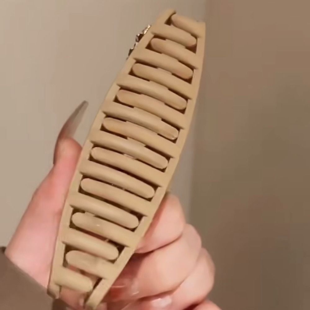 Mxbeauty Wanita Hair Claw Khaki Coffee Acrylic Jepit Rambut Styling Rambut Aksesoris Aksesoris Rambut Bintang Ponytail Holder Gadis Fashion Hiasan Kepala