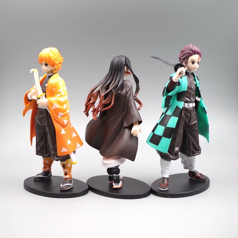 Anime Demon Slayer Figure Kamado Tanjirou Nezuko PVC 16cm Action Figure Model Zenitsu Figurine Inosuke Patung Mainan