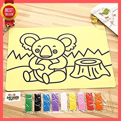 GOS -D415- Mainan Lukis Pasir Tempel - Mainan Anak Edukasi Kertas Gambar Mewarnai -Sand Painting