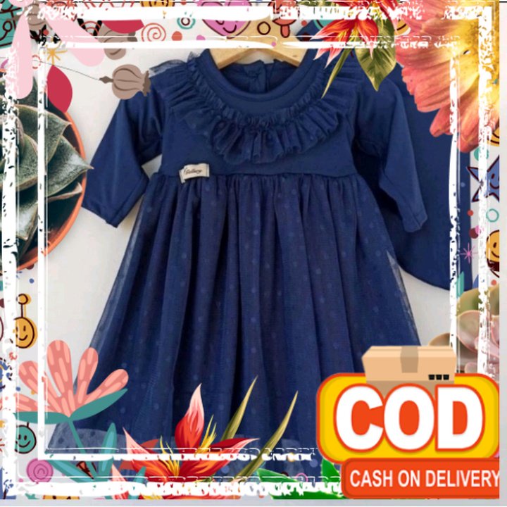 Gamis anak tile dot / Gamis Anak Usia 1-2 Tahun / ALIKA SYAR`I KIDS / Baju muslim bayi Perempuan / g