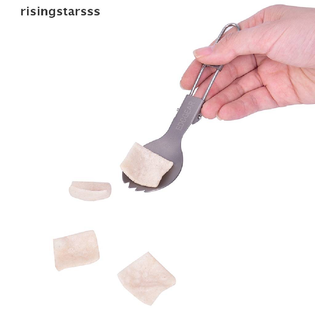 Rsid Span-new Peralatan Makan Camping Outdoor Titanium Sendok Garpu Lipat Spork Alat Makan Jelly