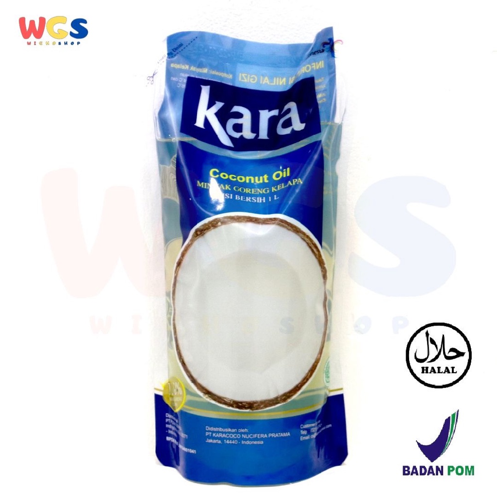 Kara 100% Coconut Oil 1 Ltr - Coconut Cooking Oil - Minyak Masak