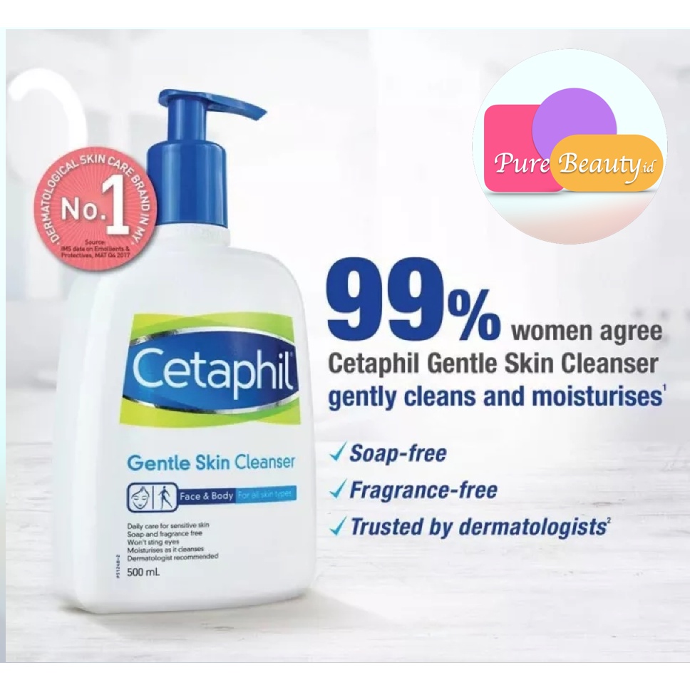 Cetaphil Gentle Skin Cleanser 500ml ❤100% Original ❤ Melembabkan Menjaga Keelastisitasan Halus