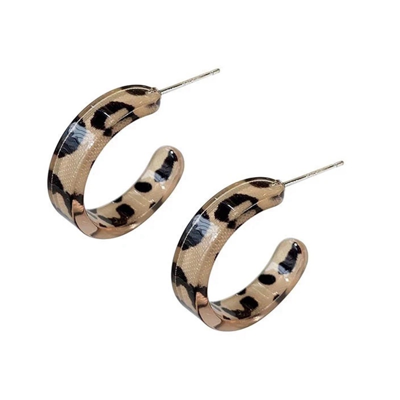 Women Retro Trend Stud Earrings Women Trend Twist Anting Hoop Akrilik