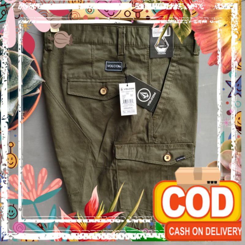 CELANA CARGO PENDEK ATAS LUTUT VOLCOM LIKE ORI FULL ACC//CELANA PENDEK CANVAS CASUAL CARGO / puncak