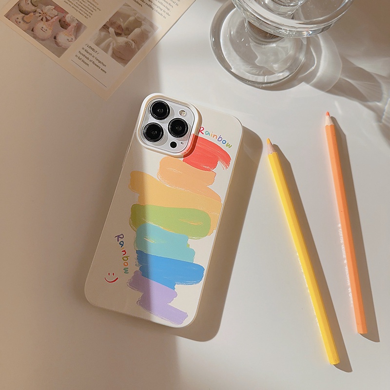 Bagus Warna Pelangi Candy Soft Case HP iP iPhone 11sarung Handphone iPhone X XS Max XR 11 12 13 14 Pro Max Casing Cewek Apple Non Selip