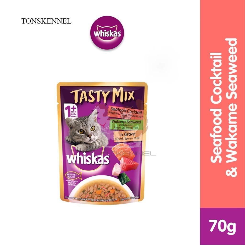 WHISKAS Tasty Mix Makanan Kucing Basah Pouch 70gr 70 gr