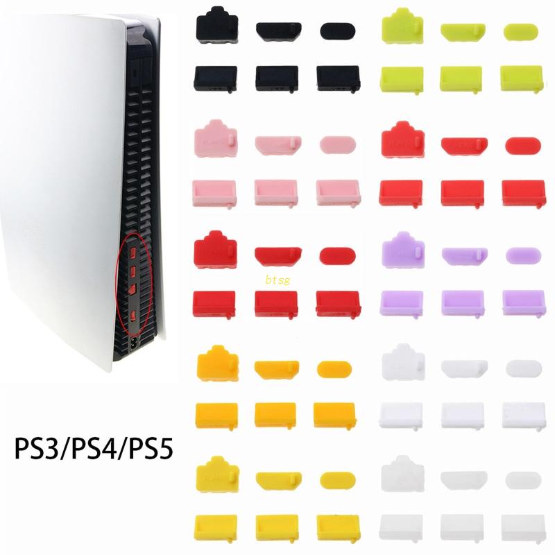 Btsg 6pcs/Set Plug Debu Host Silikon Set Antarmuka USB RJ45 Penutup Anti Debu Untuk Untuk Konsol Game PS3